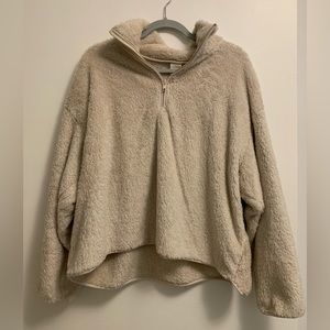 H&M Cropped Furry Halfzip Sweater